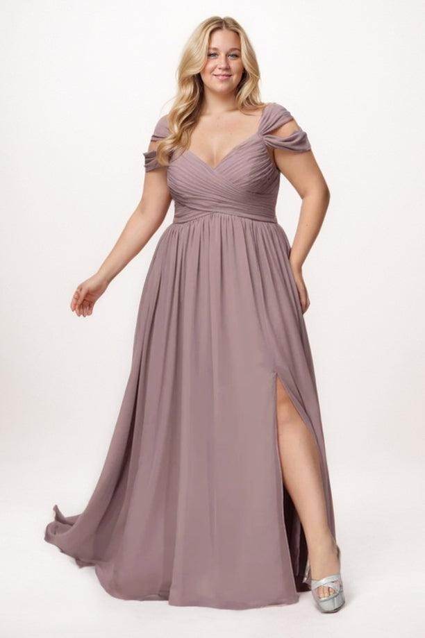 A-Line Maxi Chiffon Bridesmaid Dress CB0765 - COCOMELODY